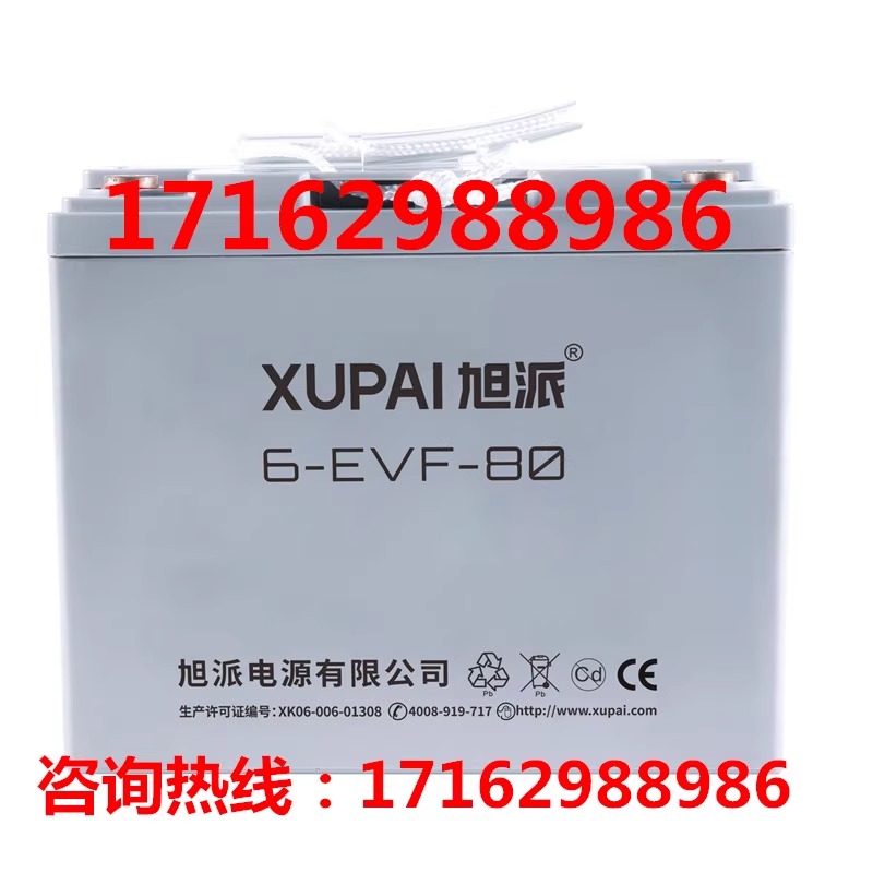 旭派蓄电池6-EVF-80 /12V80AH 道路轨道车 堆高车电动车 铅酸电瓶