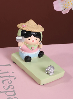 泉州惠安女手机架摆件工位平板手机支架福建旅游纪念品伴手礼物女