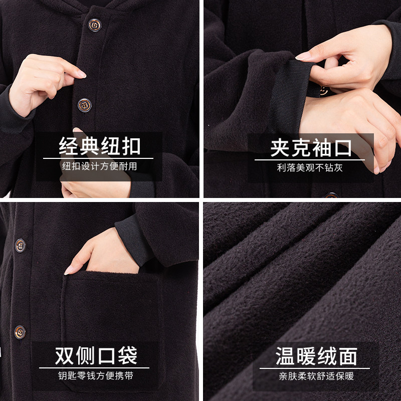冬天保暖成人罩衣绒面男女纯色家用厨房围裙厚外套加绒工作服大褂,淘宝优惠券,粉丝福利购,淘宝优惠卷