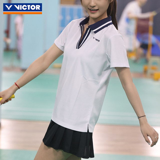 VICTOR Victory Badminton Wear Victory Sports Breathable Short Sleeve Women's Knitted POLO Shirt S-56001