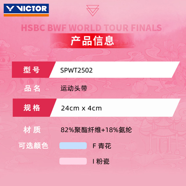 VICTOR Victory Victor Sports Headband Sweat-absorbent Headband World Tour Commemorative Headband SPWT2502