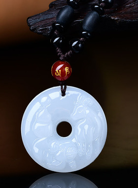 淘运开阁双羚保岁和田玉吊坠2026属马人吉祥佩戴物男女生肖马项链