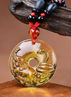 祥安灵阁象运泰顺吊坠黄水晶属猴2026年吉祥物男女生肖猴佩戴挂件