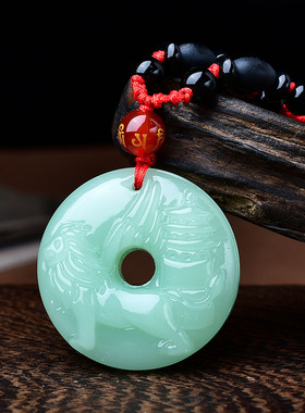 淘运开阁吉狮赐桃翡翠玉吊坠2026年属猴吉祥佩戴物男女生肖猴项链