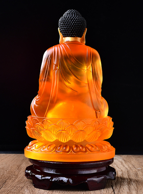 琉璃托塔药师佛显宗药师七佛摆件家居佛堂中式供奉光王如来工艺品