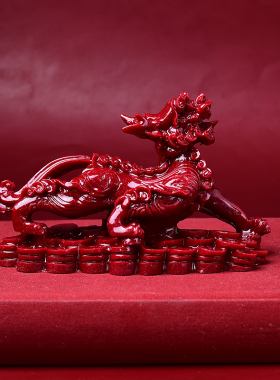 天然朱砂招财貔貅摆件紫金砂雌雄摆件客厅聚财招财本命年居家装饰