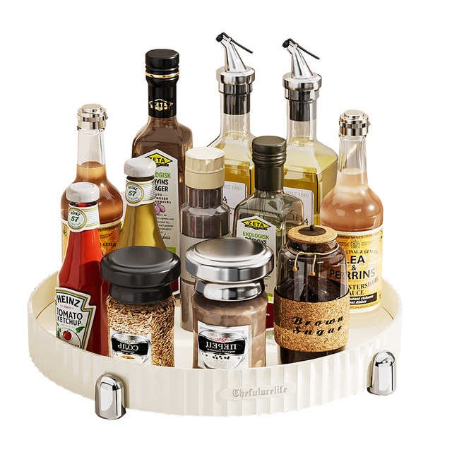 Rotating seasoning rack kitchen multi-function storage box