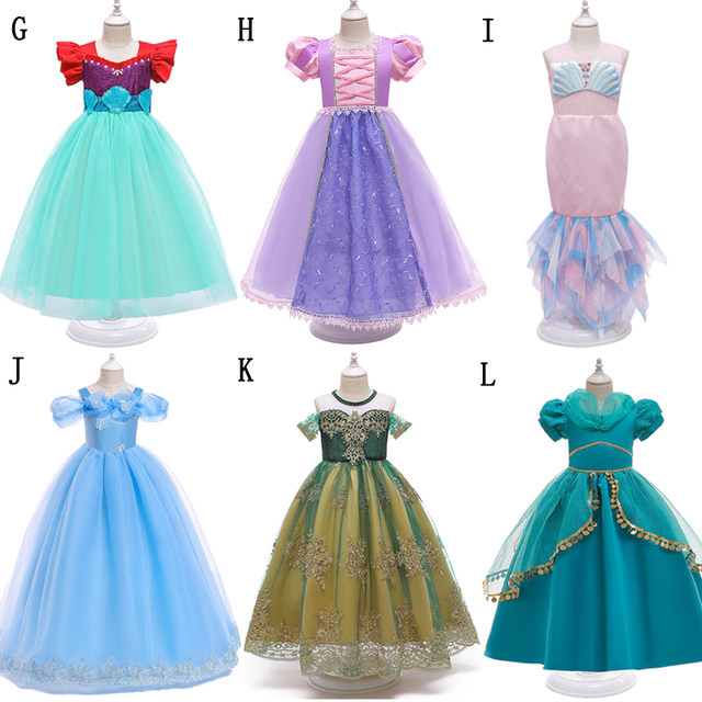 Girl Summer Disney Disney White Snow Skirt 2024 New Children Elsa Puffy Skirt Aisa Dress