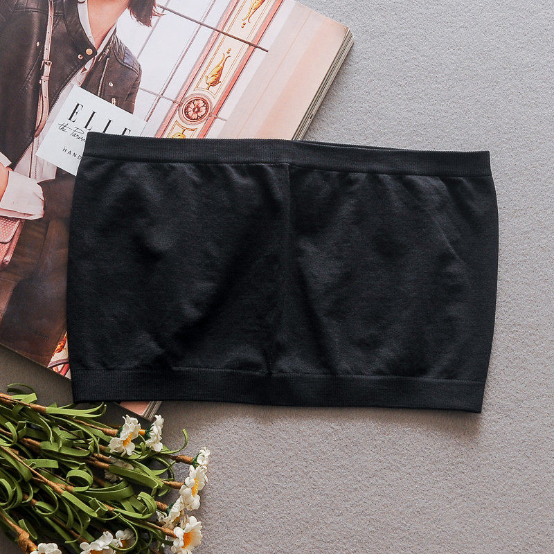 打底内搭防走光肩带黑白色防滑抹胸 馥婷抹胸