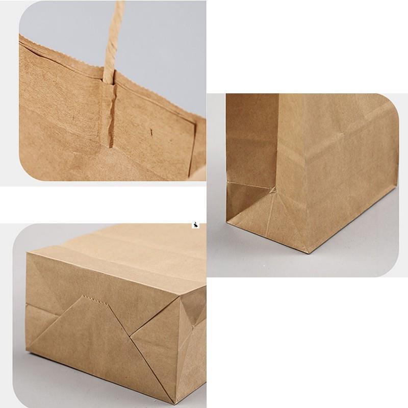 Kraft Paper Bag Hand Bags Gift Packaging Clothing Takeaway - 图1