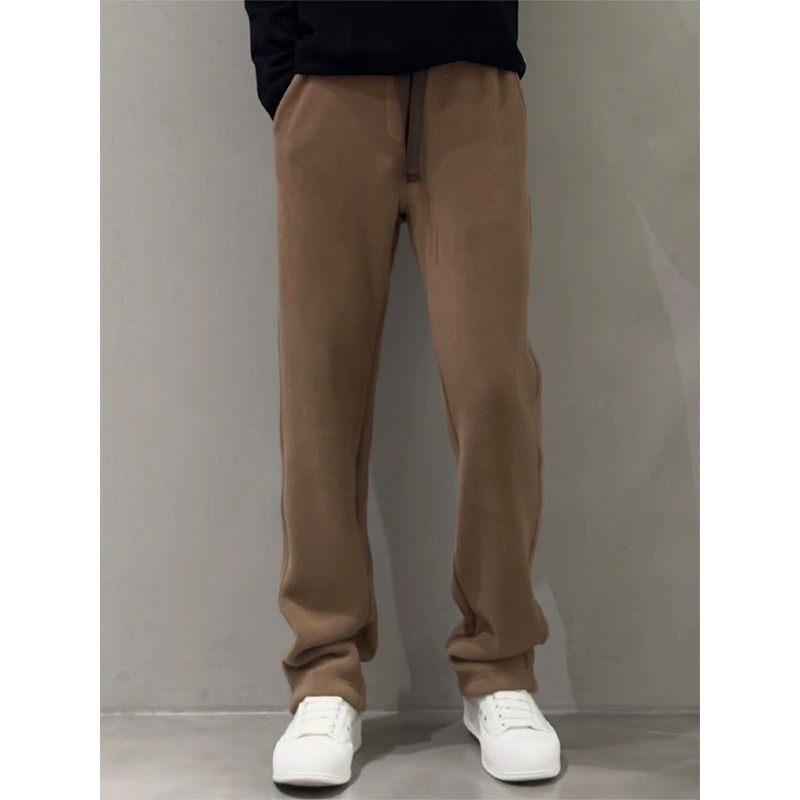 PXARA/潮牌老钱风弯刀休闲裤男秋冬季潮流加绒男裤宽松百搭直筒裤,淘宝优惠券,粉丝福利购,淘宝优惠卷