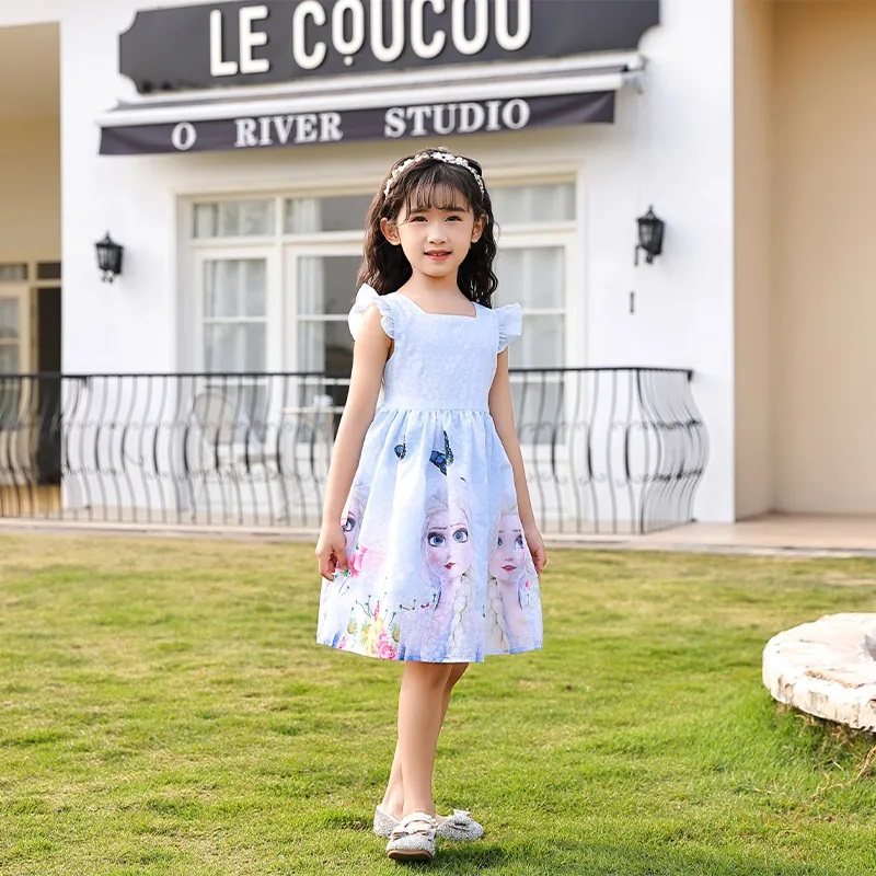 女童夏装无袖连衣裙冰雪奇缘爱莎女孩吊带背心裙儿童纯棉薄款裙子,淘宝优惠券,粉丝福利购,淘宝优惠卷