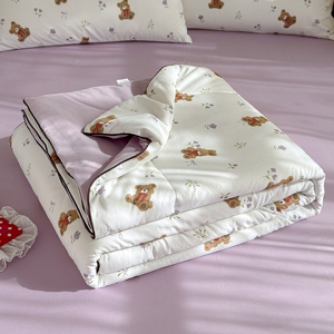 夏季夏凉被A类单双人儿童被空调被抗菌防螨水洗皱皱纱可水洗夏被