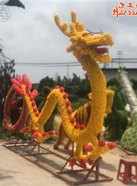 大型户外仿真绿雕景观动物造型园林植物花坛五一劳动节仿绿雕
