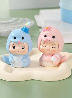 树脂蛇宝宝摆件蛇宝宝周岁生日烘焙蛋糕装饰品淘宝赠品跨境直供