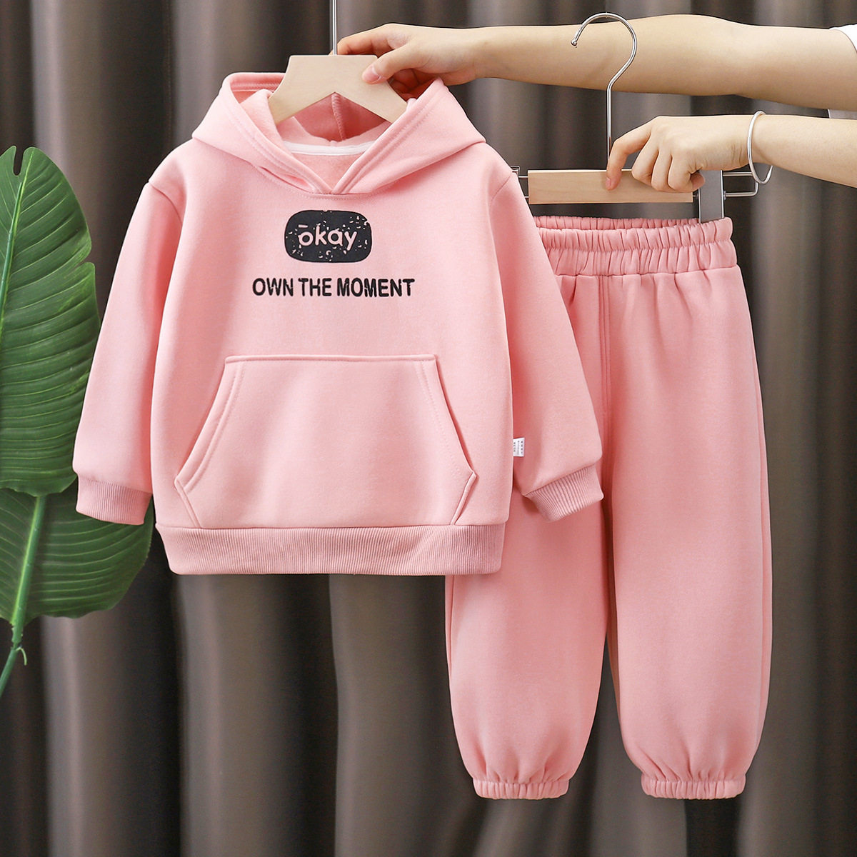 儿童卫衣套装冬季新款男童加绒加厚女童保暖连帽宝宝运动卫裤童装,淘宝优惠券,粉丝福利购,淘宝优惠卷