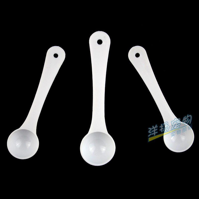 小量勺鱼粮喂食用塑料小勺子迷你鱼料勺计量长柄水族配件1g2g量勺_虎窝淘