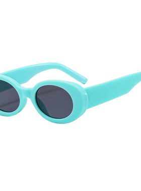 复古黑色椭圆框墨镜女高级感ins眼镜嘻哈蹦迪新款欧美太阳镜