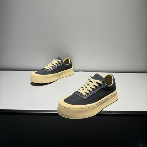 百搭简约日系布鞋2025夏季男鞋厚底增高板鞋休闲鞋透气帆布鞋男士 - 图1