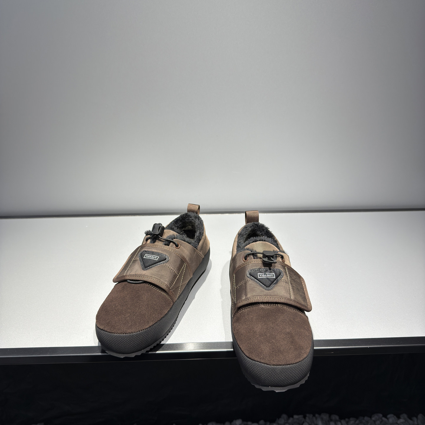 休闲乐福鞋男加绒保暖魔术贴一脚蹬低帮皮鞋2025新款时尚休闲鞋,淘宝优惠券,粉丝福利购,淘宝优惠卷