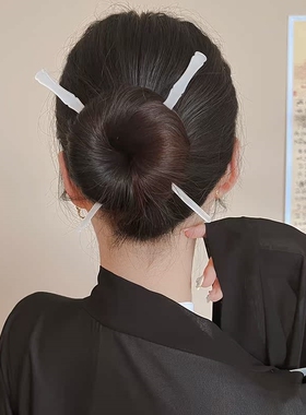 仿玉簪子古风发簪琉璃碧玉白玉竹节发饰汉服玉笄寒玉簪
