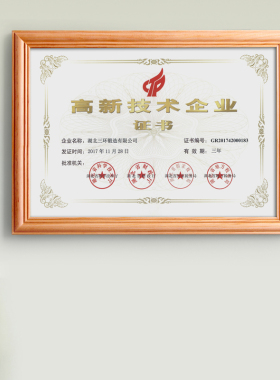 a4相框高新企业证书技术商标