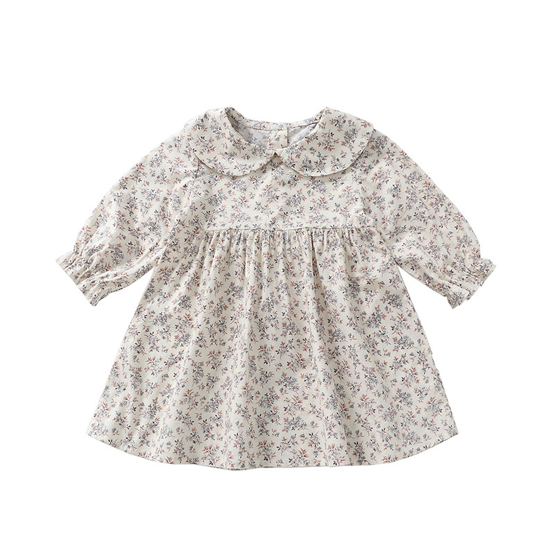 cutebunny2024春装新款女宝宝纯棉娃娃领连衣裙儿童碎花公主裙子,淘宝优惠券,粉丝福利购,淘宝优惠卷