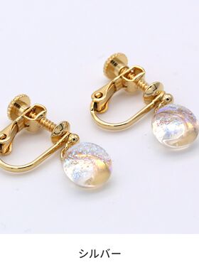 日本福村硝子手工烧制玻璃黄铜包金轻奢耳夹无耳洞可佩戴礼物