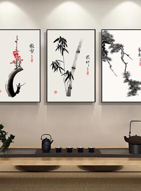25款客厅背景墙装饰画 画竹子挂画 画茶室字画 画壁画 画国画 画
