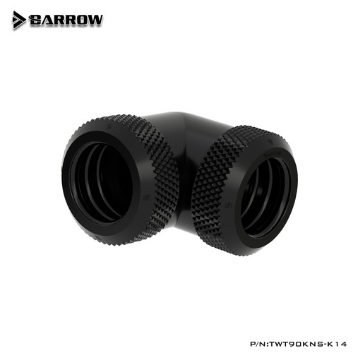 Barrow 亮银/黑/白/金 14MM90度双头硬管快拧对接座 TWT90KNS-K14 - 图0
