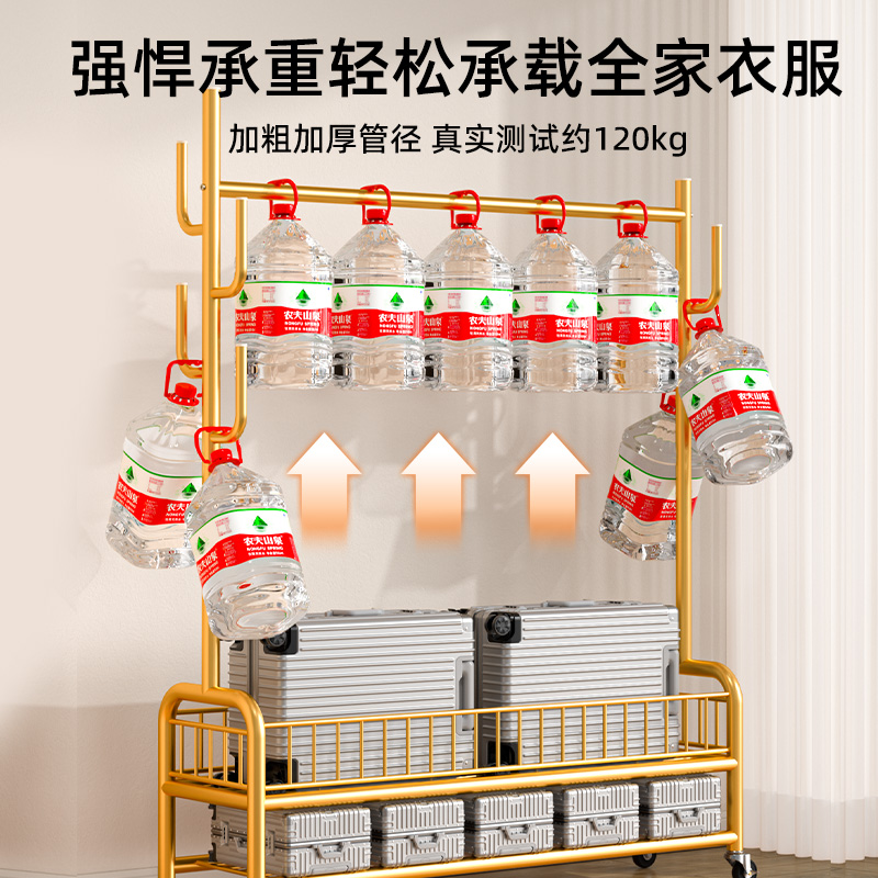 挂衣架落地卧室家用衣帽架简易衣服挂架晾衣架子室内的置物架凉杆 - 图1