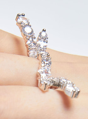 碎冰氛围感仙女喷泉开口戒爆闪