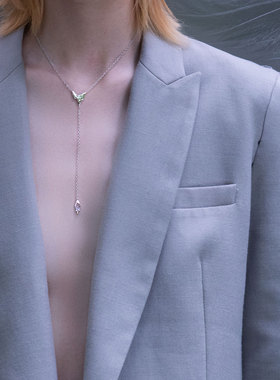 明星同款酒心硬糖Y字长项链简约