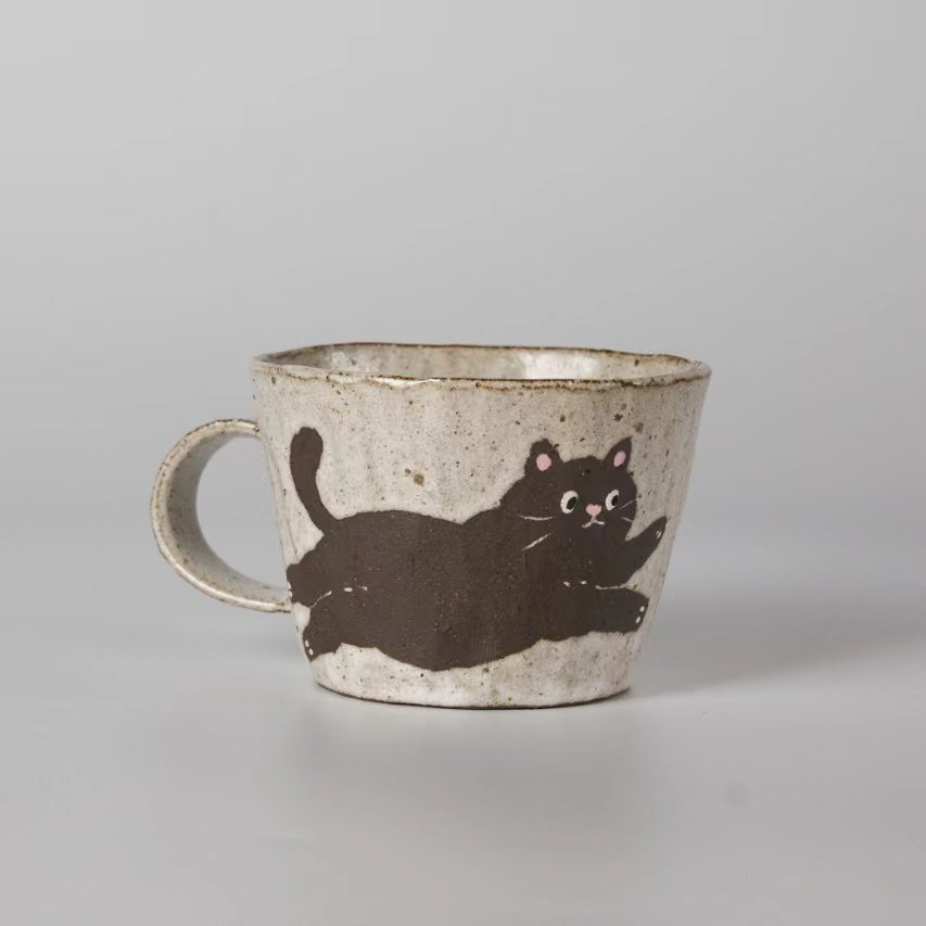 春辰猫咪咖啡杯景德镇手作陶瓷猪口杯蛋杯拿铁拉花手绘高温釉下彩,淘宝优惠券,粉丝福利购,淘宝优惠卷