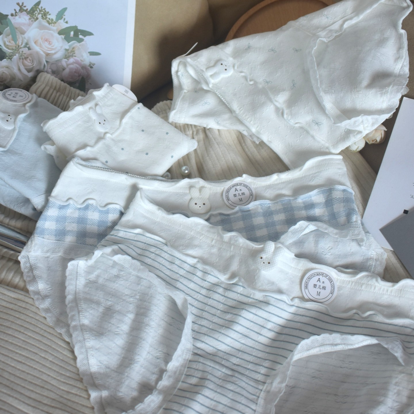 星光淡淡 小兔子纯棉内裤女生中腰日系甜美全棉裆A类少女三角裤,淘宝优惠券,粉丝福利购,淘宝优惠卷