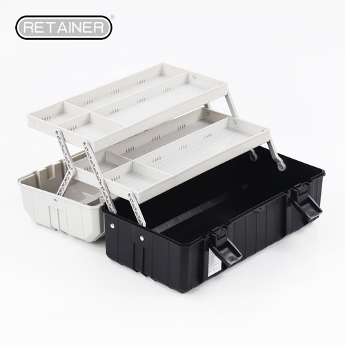 瑞美拓手提式三层折叠塑料工具箱 大号家用五金工具收纳箱 工具盒 - 图0
