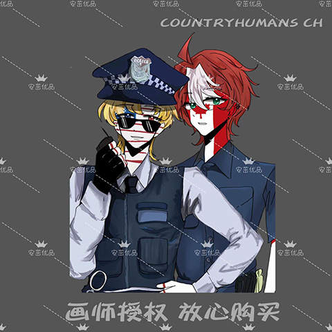 Countryhumans ch国拟炫彩镭射原创周边企划立牌星星挂扣挂件-图2