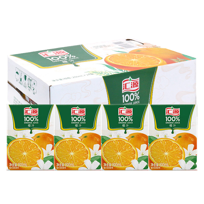 汇源果汁纯果汁200ml*24盒装整箱橙汁苹果汁葡萄桃汁含维生素饮料,淘宝优惠券,粉丝福利购,淘宝优惠卷