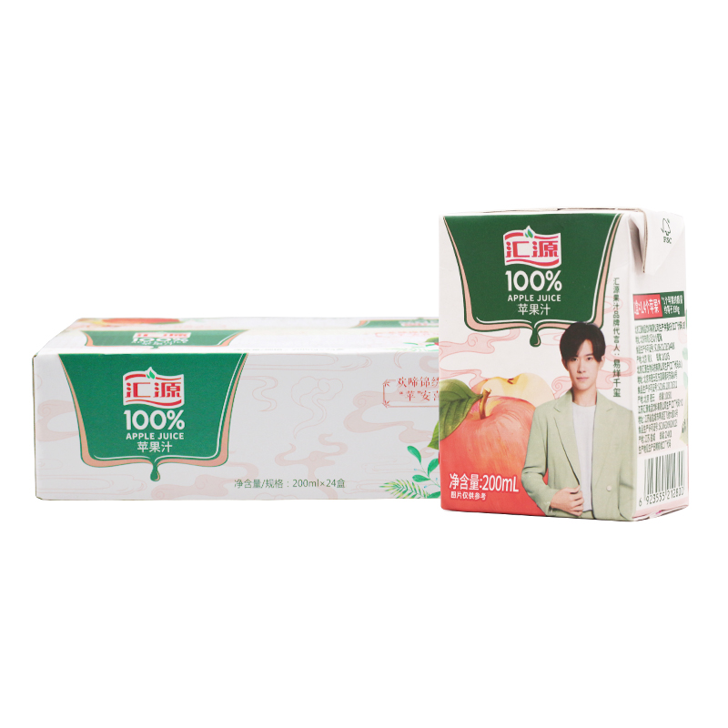 汇源果汁纯果汁200ml*24盒整箱橙汁饮料苹果汁葡萄汁桃汁果汁饮料 - 图2