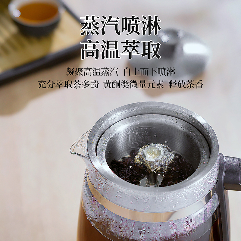 荣事达新款煮茶壶黑茶全自动烧水壶泡茶用保温蒸汽2024玻璃煮茶器 - 图1