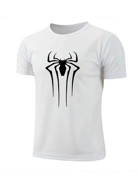 Men's new summer spider ball print round neck short