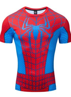 Men's Spider Print T-shirt Outdoor Bodybuilding Sports