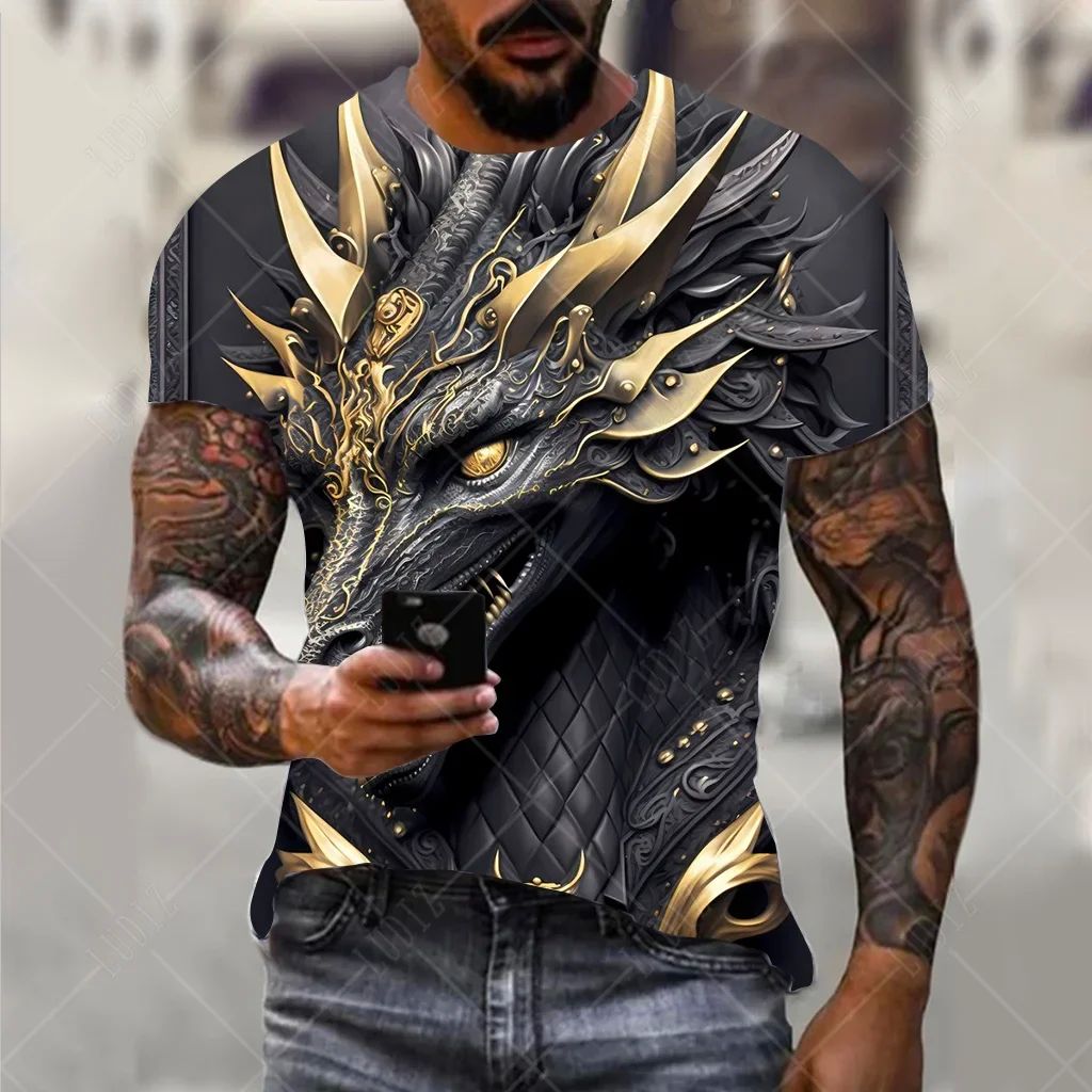 Men's Dragon T-shirt Fashion 3d Printed T Shirt Animal - 图1