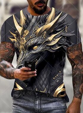 Men's Dragon T-shirt Fashion 3d Printed T Shirt Animal
