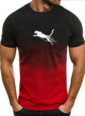 New Men's T-Shirt 3d Simple Print Short-Sleeved O-Neck
