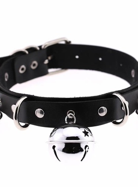 铃铛项圈女颈带链子黑色颈圈choker锁骨链颈环项链脖圈x恶意颈链