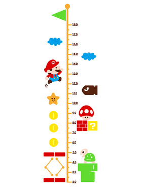 M370超级玛丽身高贴3d立体宝宝测量身高尺儿童房客厅卧室墙面装饰