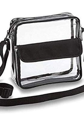 单肩斜挎包透明防水胸包多功能户外运动沙滩包可调节带拉链邮差包
