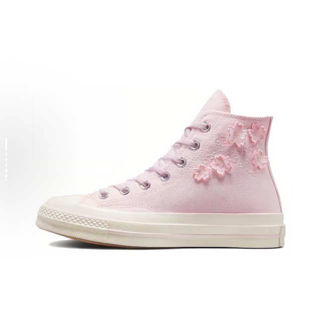 Converse 1970S cherry blossom pink crystal bottom embroidered high top