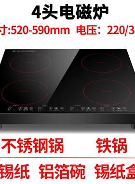 商用电磁炉多头电陶炉多灶46眼煲